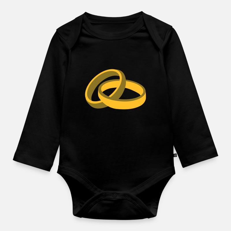 Bagues Mariage - Body Bébé bio manches longues - noir