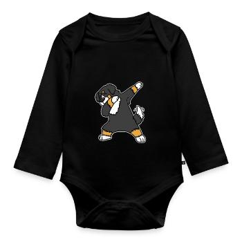 Berner Sennenhund dab - Baby Bio-Langarm-Body - Schwarz - Vorne