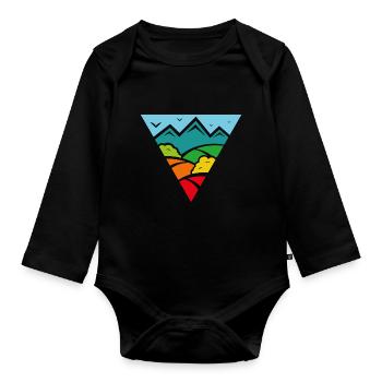 Fields of Color - Organic Longsleeve Baby Bodysuit - black - Front
