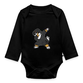 Berner Sennenhund dab - Baby Bio-Langarm-Body - Schwarz - Vorne