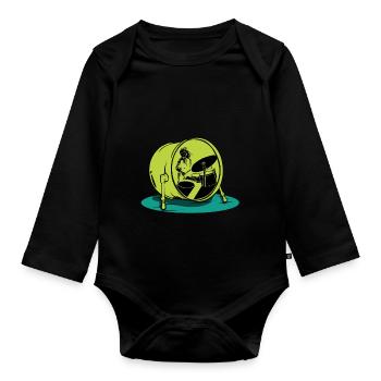 Musique de tambour - Body Bébé bio manches longues - noir - Devant