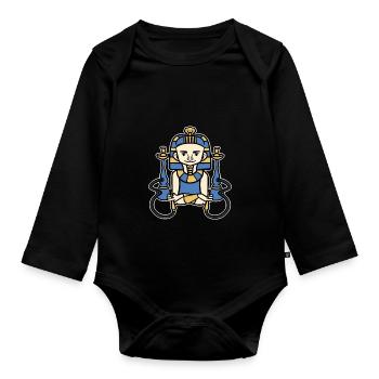 Pharaoh god gift - Organic Longsleeve Baby Bodysuit - black - Front