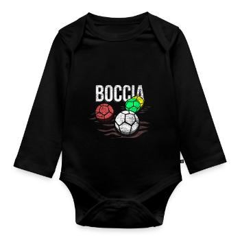 boccia - Body Bébé bio manches longues - noir - Devant