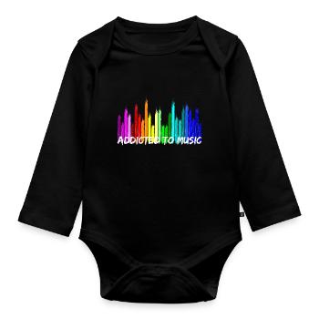 Addicted to Music Equalizer SoundRegler - Body Bébé bio manches longues - noir - Devant