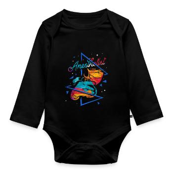 Anesthesiologist polygon gift - Organic Longsleeve Baby Bodysuit - black - Front