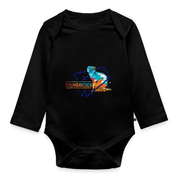 Meerkat polygon gift - Organic Longsleeve Baby Bodysuit - black - Front