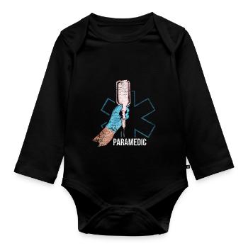 paramedic - Organic Longsleeve Baby Bodysuit - black - Front