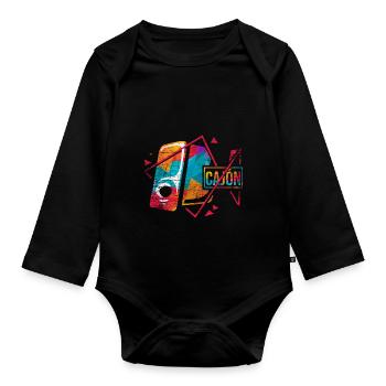 cajón - Organic Longsleeve Baby Bodysuit - black - Front