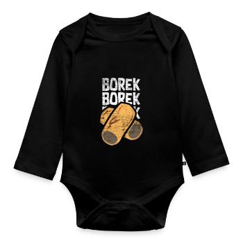 Borek gift - Organic Longsleeve Baby Bodysuit - black - Front