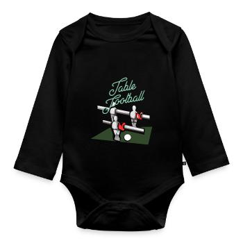 Tischfußball - Baby Bio-Langarm-Body - Schwarz - Vorne