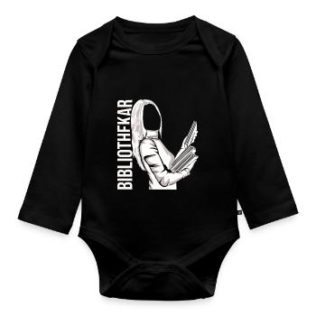 librarian - Organic Longsleeve Baby Bodysuit - black - Front