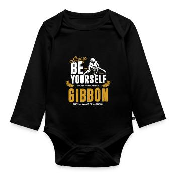 Gibbon - Baby Bio-Langarm-Body - Schwarz - Vorne
