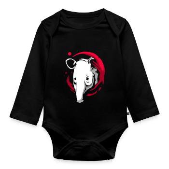 tapirs - Organic Longsleeve Baby Bodysuit - black - Front