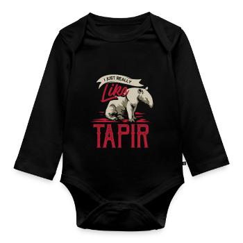 Tapire - Baby Bio-Langarm-Body - Schwarz - Vorne