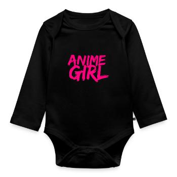 Anime Girl T-Shirt Geschenk - Baby Bio-Langarm-Body - Schwarz - Vorne