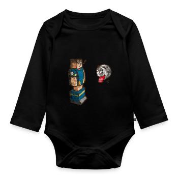 Table football gift - Organic Longsleeve Baby Bodysuit - black - Front