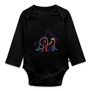 Roller coaster polygon - Organic Longsleeve Baby Bodysuit - black - Front