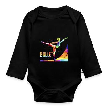 Polygone de ballet - Body Bébé bio manches longues - noir - Devant