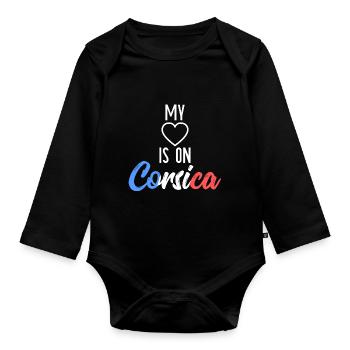 Ich liebe Korsika - Baby Bio-Langarm-Body - Schwarz - Vorne