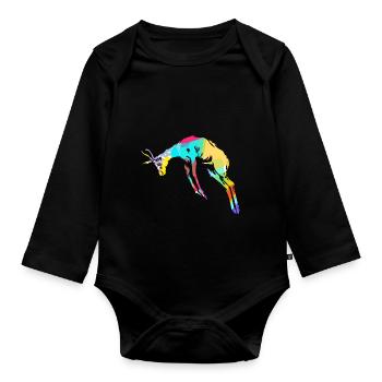 Polygone de gazelle - Body Bébé bio manches longues - noir - Devant