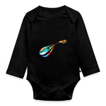 mandoline - Body Bébé bio manches longues - noir - Devant