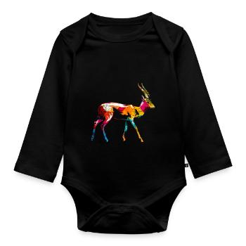 Gazelle - Body Bébé bio manches longues - noir - Devant
