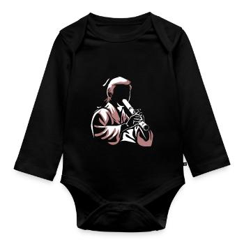 Shakuhachi Cadeau - Body Bébé bio manches longues - noir - Devant