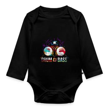 Cadeau Drum n Bass - Body Bébé bio manches longues - noir - Devant