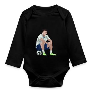 Ballon de foot - Body Bébé bio manches longues - noir - Devant