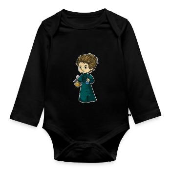 Cadeau Marie Curie - Body Bébé bio manches longues - noir - Devant