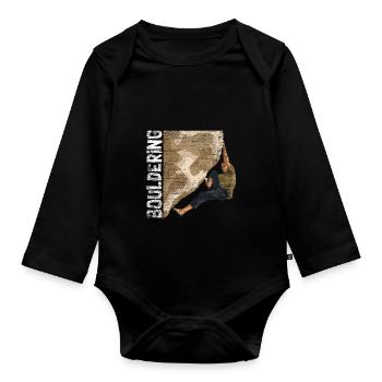 Escalade en bloc - Body Bébé bio manches longues - noir - Devant