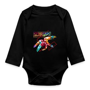 Shrimp gift - Organic Longsleeve Baby Bodysuit - black - Front
