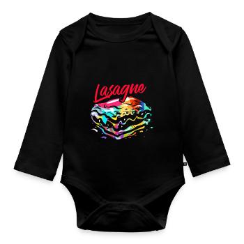 Cadeau de lasagne - Body Bébé bio manches longues - noir - Devant
