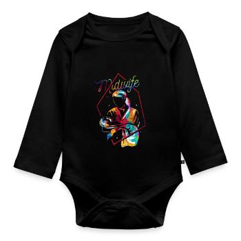 Cadeau sage-femme - Body Bébé bio manches longues - noir - Devant