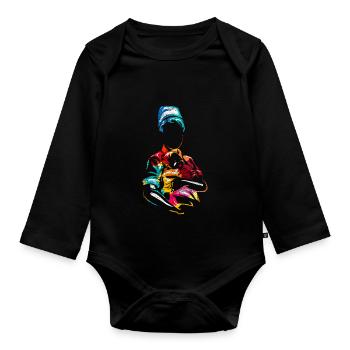Hebamme - Baby Bio-Langarm-Body - Schwarz - Vorne