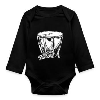 Kettledrum gift - Organic Longsleeve Baby Bodysuit - black - Front