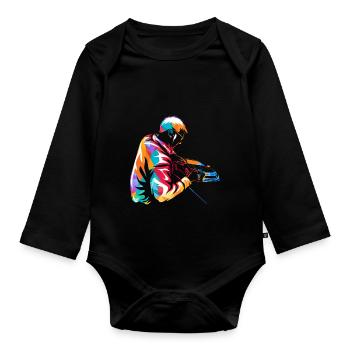Mediendesigner - Organic Longsleeve Baby Bodysuit - black - Front