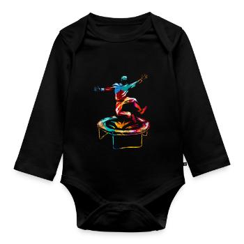 Trampoline - Organic Longsleeve Baby Bodysuit - black - Front