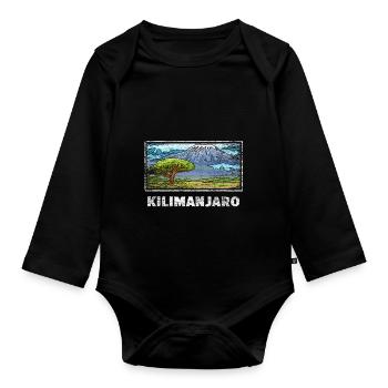 Kilimanjaro cadeau - Body Bébé bio manches longues - noir - Devant
