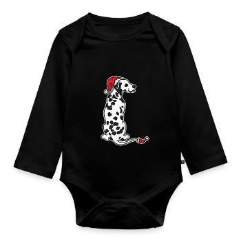 Dalmatiner - Baby Bio-Langarm-Body - Schwarz - Vorne