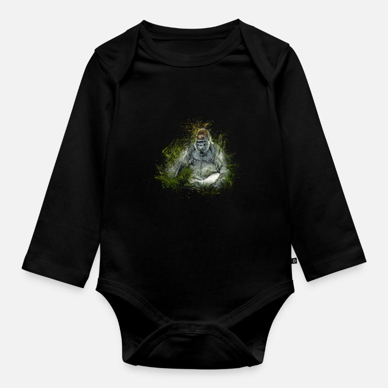 Gorilla - Body Bébé bio manches longues - noir