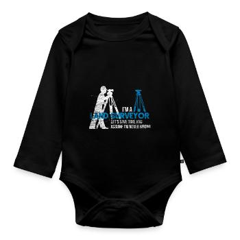 Vermessungstechniker Geschenk - Baby Bio-Langarm-Body - Schwarz - Vorne