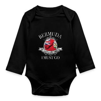 Bermuda gift - Organic Longsleeve Baby Bodysuit - black - Front