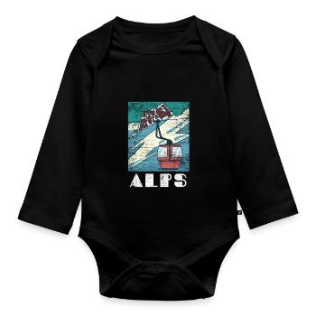 Alpine Gift - Organic Longsleeve Baby Bodysuit - black - Front