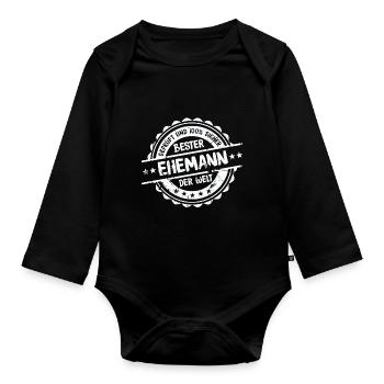 Bester Ehemann Ehe Mann Geschenk - Baby Bio-Langarm-Body - Schwarz - Vorne