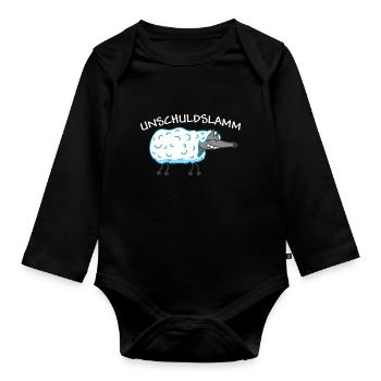 Unschuldslamm - Baby Bio-Langarm-Body - Schwarz - Vorne