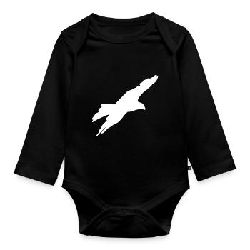 aigle glissant - Body Bébé bio manches longues - noir - Devant