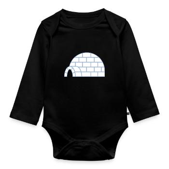 igloo - Organic Longsleeve Baby Bodysuit - black - Front
