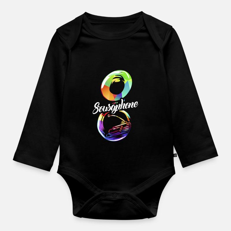 Sousaphon Geschenk - Baby Bio-Langarm-Body - Schwarz
