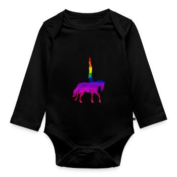 Vaulting - Organic Longsleeve Baby Bodysuit - black - Front